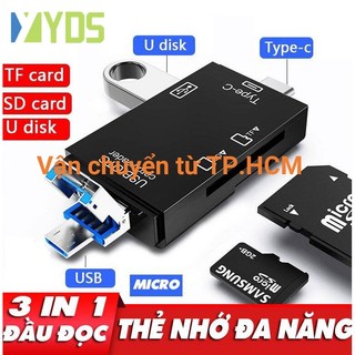 Otg đa chức năng 3 trong 1 3 pin usb loại c đầu đọc thẻ nhớ micro máy ảnh ổ usb thẻ nhớ micro sd kết nối điện thoại máy