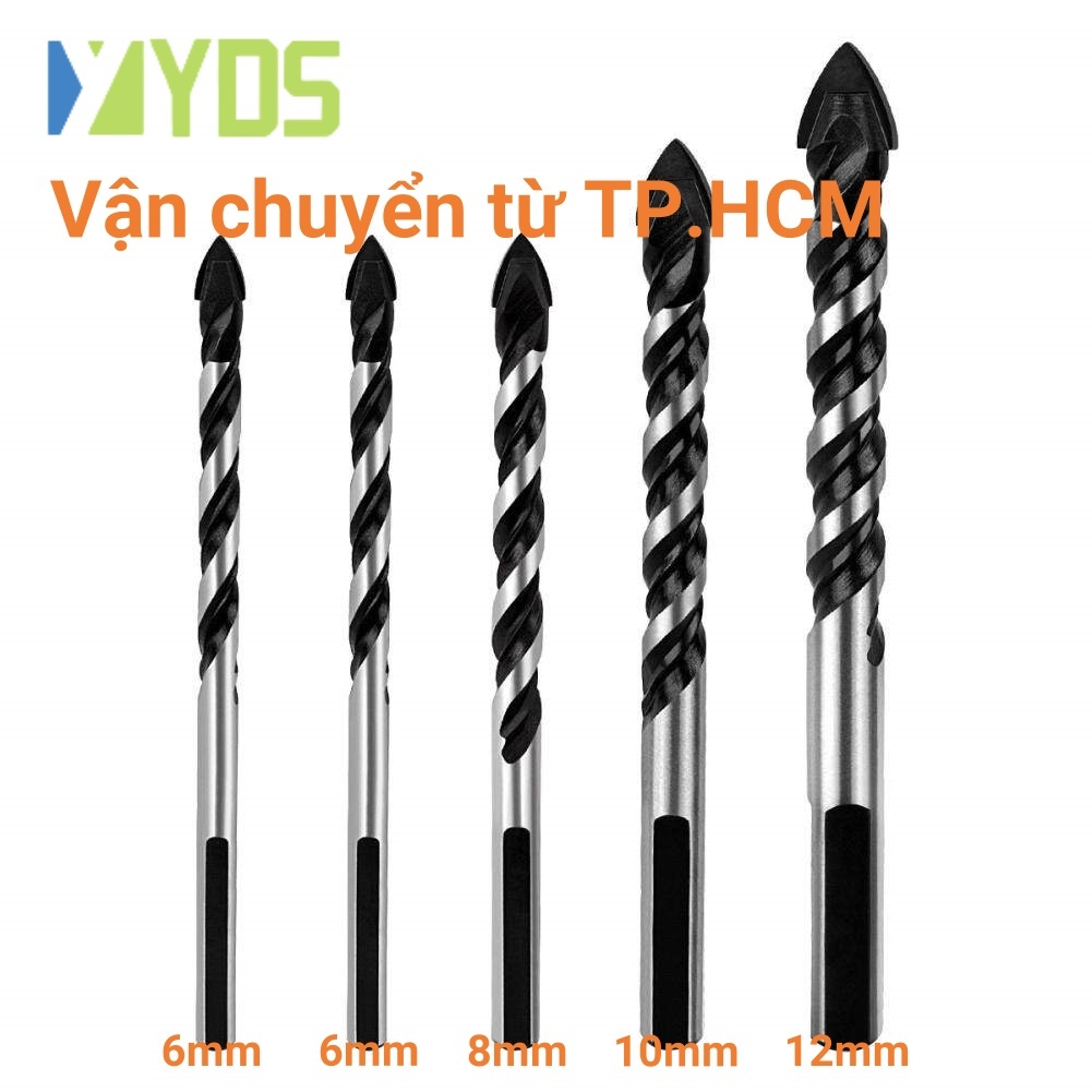 Cái/bộ 5 Mũi Khoan Bền Cho Tường Gạch Thủy Tinh Gạch Bê Tông Nhựa 5 Cái, Mũi Khoan Tam Giác Đa Năng Dụng Cụ Đục Lỗ Tường