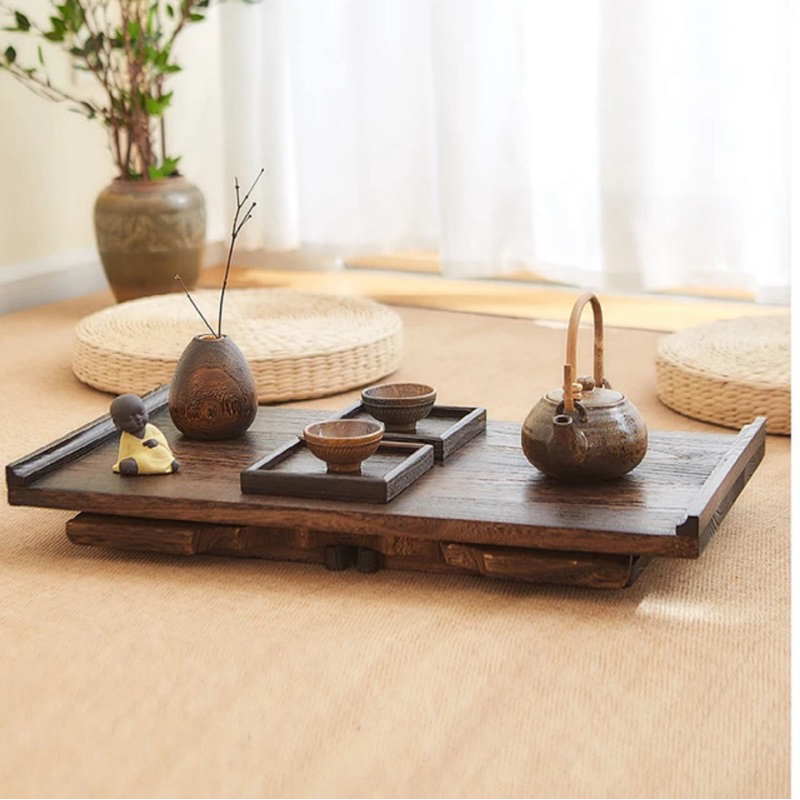 Bàn trà nâu trầm gỗ vân nổi  Nhập khẩu TOTORO HOUSE | BigBuy360 - bigbuy360.vn