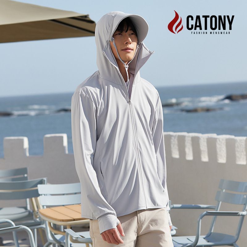 Áo chống nắng nam nữ, áo khoác đi nắng chống tia UV big size mũ có thể tháo rời vải lụa băng siêu mát CATONY KP109 | BigBuy360 - bigbuy360.vn