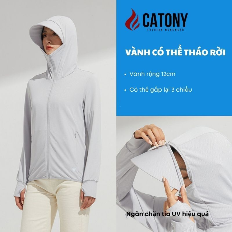 Áo chống nắng nam nữ, áo khoác đi nắng chống tia UV big size mũ có thể tháo rời vải lụa băng siêu mát CATONY KP109 | BigBuy360 - bigbuy360.vn