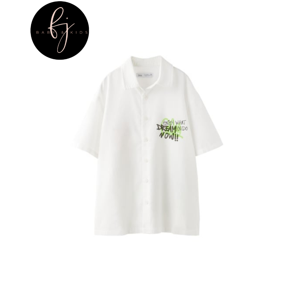 Áo sơ mi bé trai chính hãng zara áo đi chơi Áo sơ mi ZARA chính hãng zara áo đi chơi cộc tay trắng c