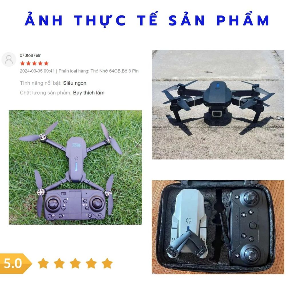 Máy bay điều khiển từ xa E88,flycam động cơ có chổi than pin 1800mAH,plycam camera quay chụp ảnh cân bằng zlifestore68 | BigBuy360 - bigbuy360.vn