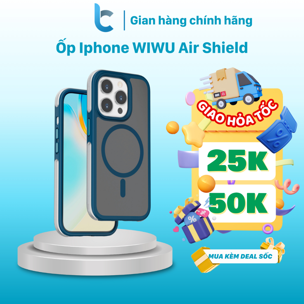 Ốp Lưng IPHONE 15 Pro/ 15 Pro Max WIWU Air Shield ZKK-012 Chống Sốc Tuyệt Đối, Chống Bám Vân Tay, Hỗ Trợ Sạc Không Dây