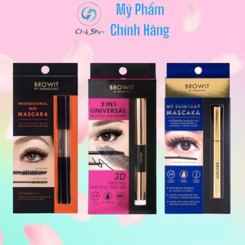 Mascara 2 Đầu NongChat Browit Thái Lan lâu trôi, làm dày, dài cong mi, chuyên dụng cho makeup