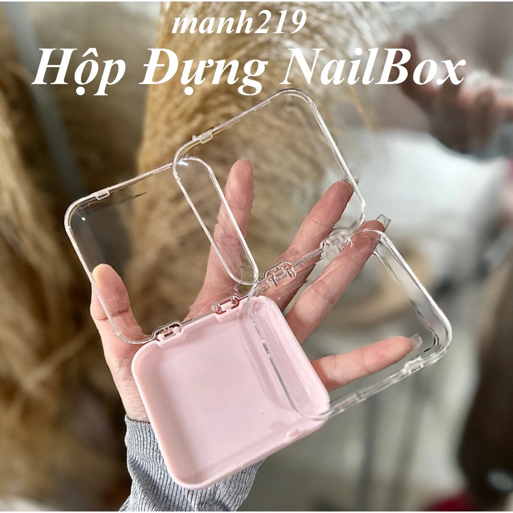 hộp đựng nailbox, nail box đựng móng úp nailbox hộp trong suốt vuông chữ nhật - manh219 | BigBuy360 - bigbuy360.vn