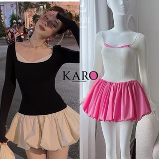 Đầm bí thiết kế tay dài phối ngực K4122 ( hình thật shop chụp ) - CAROTSHOP