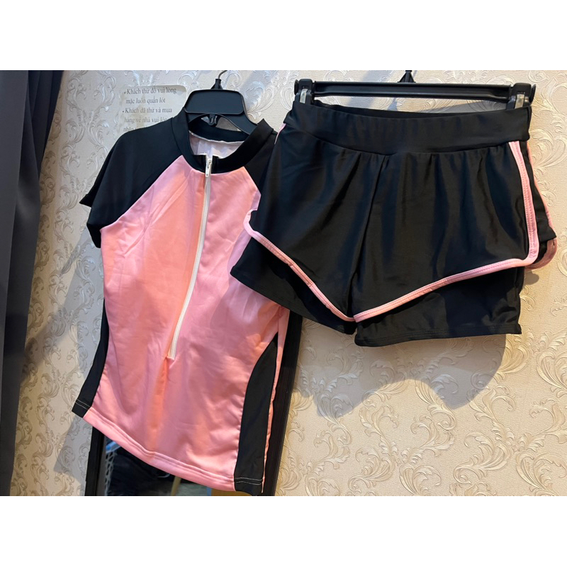 Đồ bơi nữ bigsize tay ngắn quần lửng kín đáo- Bikini đi biển big size 2 mảnh quần short- shopnabi TN2MSL_3SOC | BigBuy360 - bigbuy360.vn