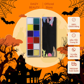 Bộ Vẽ Mặt Halloween, Hộp 12 Màu Vẽ Hóa Trang Cho Mặt, Cơ Thể, Màu Hóa Trang