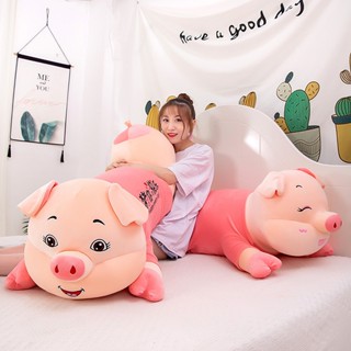 Gối ôm Heo mặc áo hồng ANVIHOME dài tới 1m5 - gấu bông size lớn