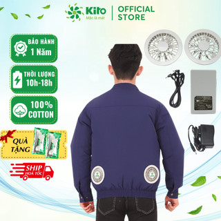 Tặng 2 Túi Đá Khô Áo Điều Hoà Nhật Bản KITO Chính Hãng Pin Nhật 20.000mAh Chạy 10 - 17 Tiếng