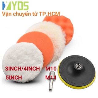 Đĩa mút đánh bóng làm đẹp xe hơi bộ 6 miếng 3-4-5 inch bộ bánh xe đánh bóng máy khoan cầm tay