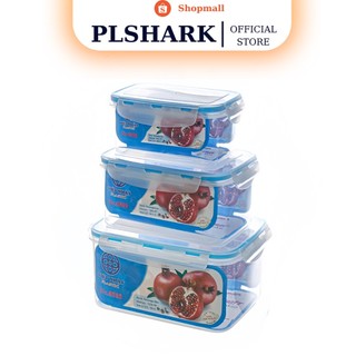 Bộ 3 hộp bảo quản thực phẩm có khóa gài Việt Nhật - Hộp nhựa chữ nhật đựng thức ăn an toàn, tiện lợi 