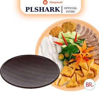 Đĩa nhựa phíp giả mây tre đan- Đĩa tròn mẹt tre có chân đế để hoa quả, mẹt bún đậu 