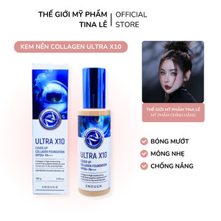 Kem Nền Collagen Ultra X10 Cover Up Enough 100ml Hàn Quốc Makeup Phù Hợp Cho Mọi Loại Da
