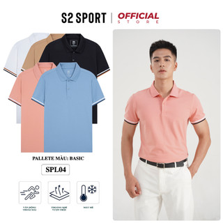 Áo Polo Nam S2 SPORT Áo Thun Nam ngắn tay phối line màu trẻ trung chất Cotton CVC cao cấp co giãn thoáng mát - SPL04