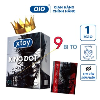 Bao cao su bi XTOY KING DOT 9 bi lớn siêu mỏng nhiều gel bôi trơn, hương chocolate kéo dài quan hệ