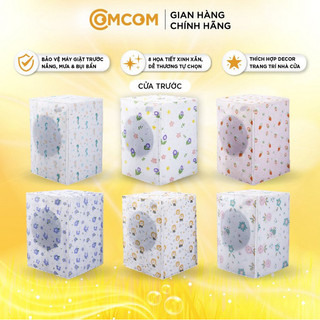 Áo trùm máy giặt cửa trước (lồng ngang) COMCOM 7kg đến 16kg chống bụi bẩn, thấm nước, nắng nóng, họa tiết xinh xắn