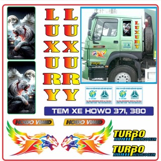 Tem xe tải, tem dán trang trí dán hông cabin xe tải howo 371,380