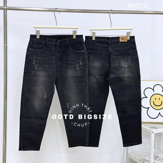 Ootd bigsize | quần jean bigsize nữ 9 tấc xám cào