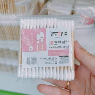 Hộp 100 bông ngoáy tai 2 đầu cán gỗ chất lượng cao