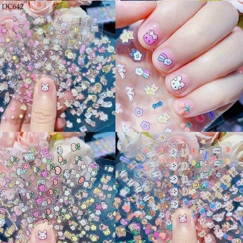 Sét 30 tấm sticker dán móng tay, móng chân cho bé nhiều mẫu nhiều chủ đề dễ thương