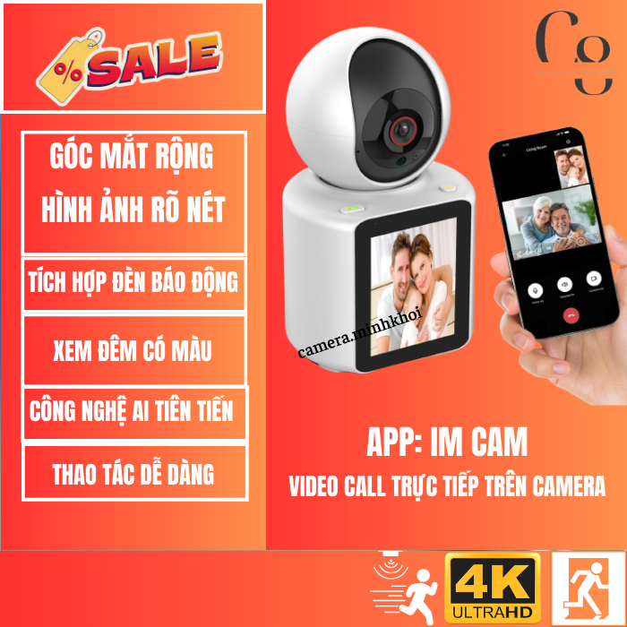 Camera video call, Gọi Video 2 chiều Với màn hình IPS 2.8 inch, Phát hiện chuyển động