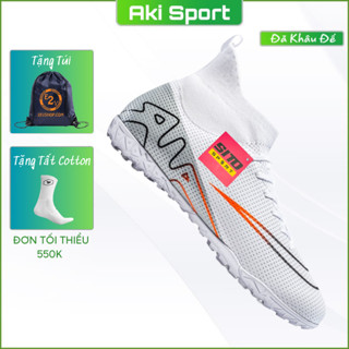 Giày đá bóng SITO Vapor 15 Trắng Xám cao cổ cỏ nhân tạo thể thao nam chính hãng - ST027