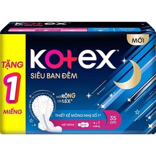 Băng vệ sinh Kotex siêu ban đêm 35cm gói 3 miếng/9 miếng