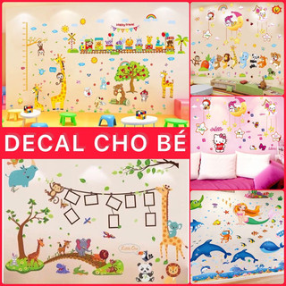 Decal dán tường động vật - Decal thú cho bé  giá tận xưởng có keo sẵn bóc dán dễ dàng