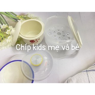 nắp nhựa ,vành nhựa, lồng hấp và thố sứ nồi nấu chậm bear 0.8l và 1.6l