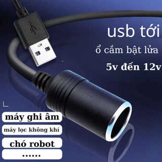 Dây Chuyển Đổi 5V 2A Cổng USB Sang 12V 8W Đầu Tẩu Cắm Sạc Ô Tô