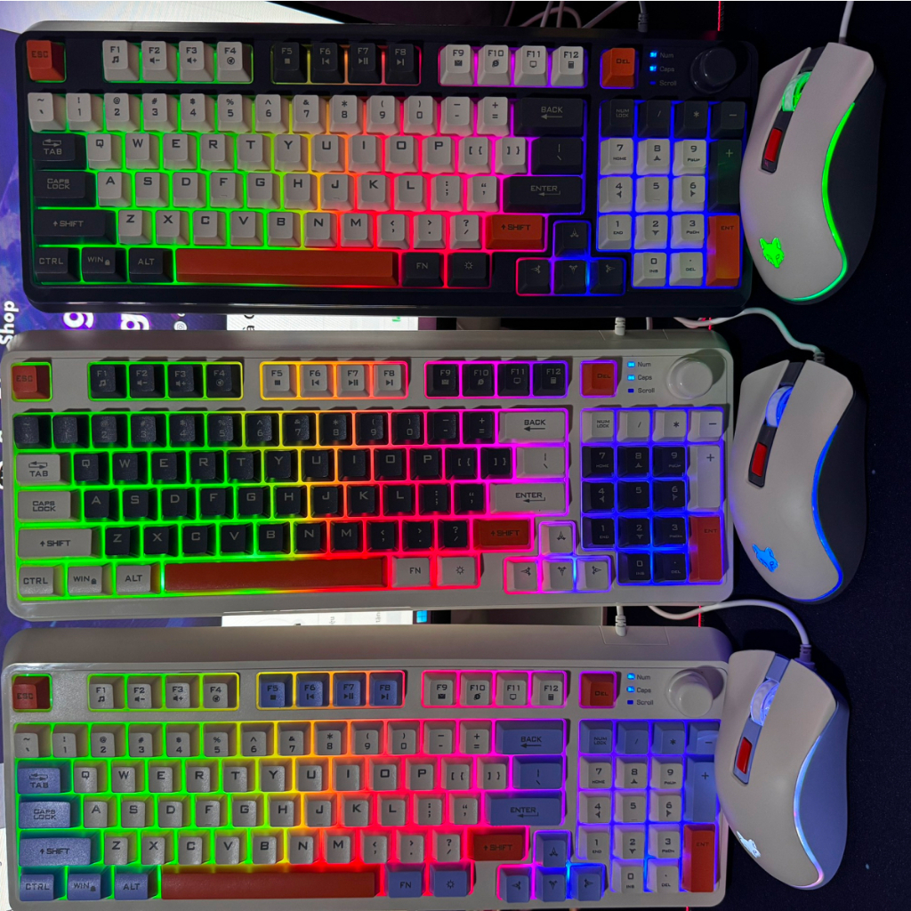 Bộ bàn phím giả cơ Hyun Silver Fox K820 kèm chuột LED, có 3 màu sắc để lựa chọn Gongangshop68 | BigBuy360 - bigbuy360.vn
