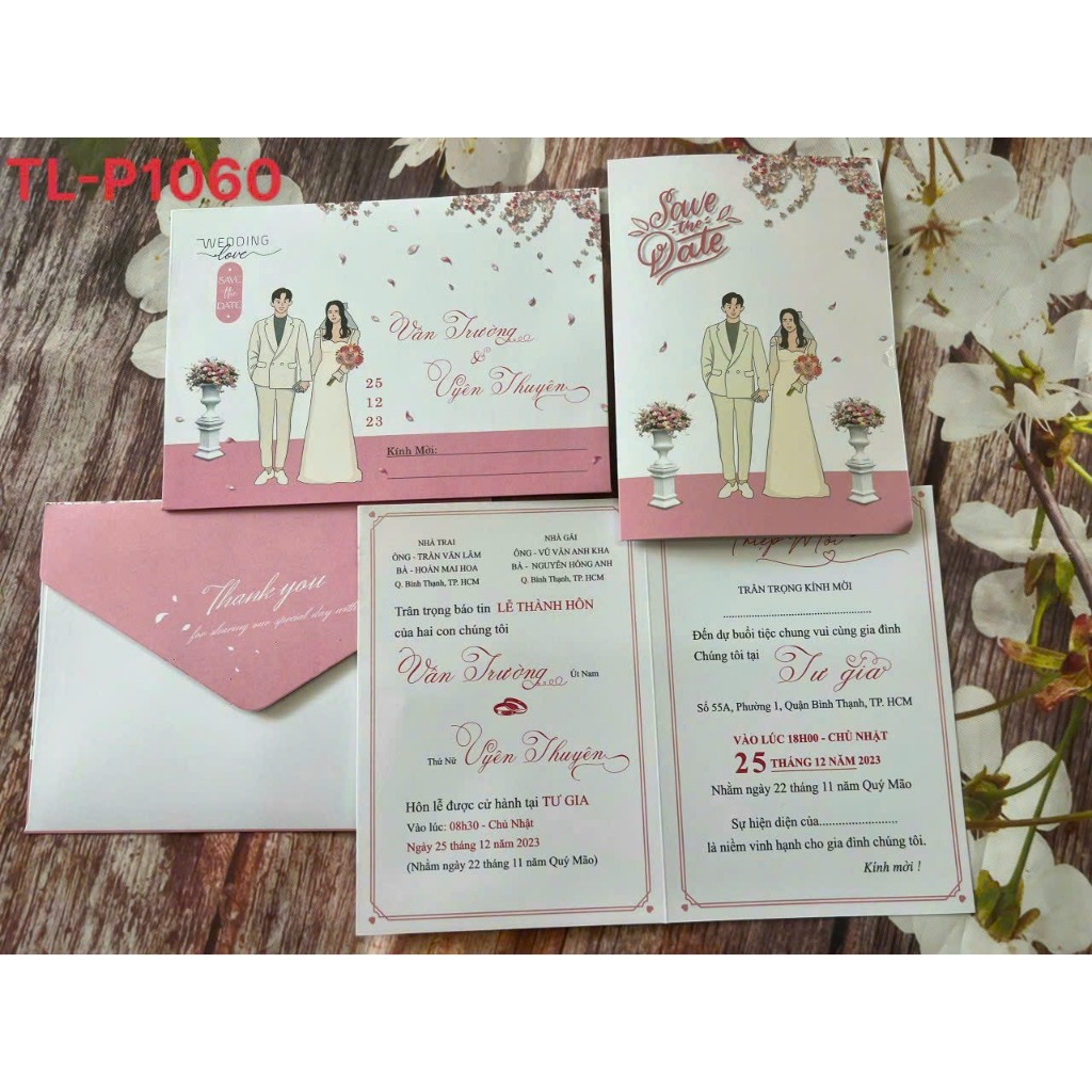 Combo 10 thiệp cưới (Nhận in số lượng 50 thiệp)