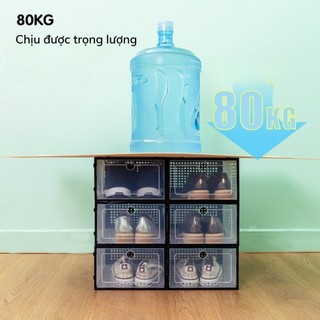 Hộp Đựng Giày Nắp Nhựa Cứng Màu Đen, Hop dung giay Cao Cấp