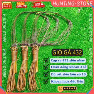 Giò bẫy gà rừng cáp 432 chân đồng khoan lỗ khoen inox đúc bộ 20 chân