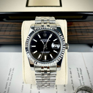 Đồng Hồ Nam Rolex, Máy Cơ Nhật Bản, Viền Trơn,  Mặt Đen, Size 38/40mm, Thép 904L Kính Saphia Chống Xước, Chống Nước