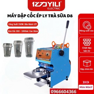 Máy dập nắp cốc ép miệng ly trà sữa yili, máy ép ly nhựa size cốc 350 - 700ml cao 18cm. hàng chính hãng bảo hành 12t