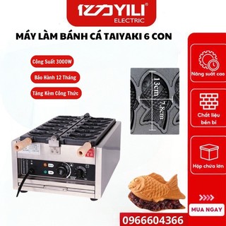Máy làm bánh Cá Taiyaki 6 con cỡ lớn dùng điện CNN6. Máy nướng bánh cá công nghiệp công suất 3000W. Bảo hành 12 tháng
