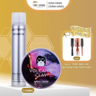 Sáp vuốt tóc nam Volcanic Clay V5 , gôm xịt tóc Butterfly Shadow , giữ nếp tóc , tạo kiểu tóc