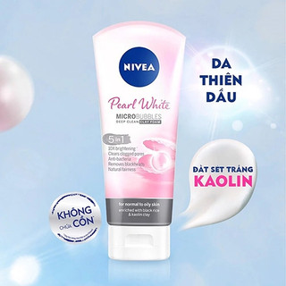Sữa rửa mặt Nivea Pearl white clay foam 5in1 100g