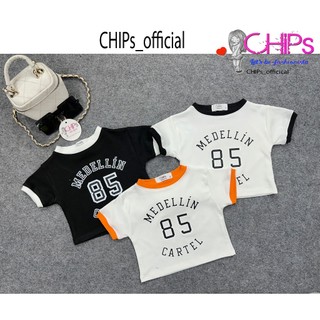 Áo Croptop Cộc Tay In Họa Tiết Số Có Ba màu Cho Bé Gái