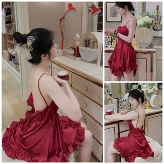 Đầm bèo lai chất vải lụa latin - Namishopoffical Freesize 40 - 58kg