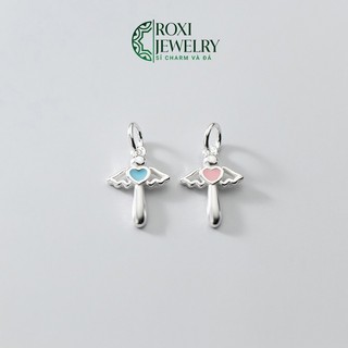 Charm bạc s925 đôi cánh thiên thần 16.2mm xâu vòng handmade dễ thương - charms.117 - roxi jewelry