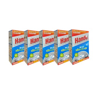Bộ 5 hộp 10 gói bột vệ sinh tẩy lồng máy giặt Hando loại 100g/gói