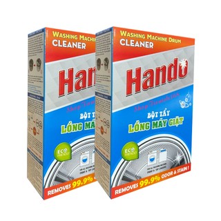 Bộ 2 Hộp 4 gói x 100g tẩy lồng máy giặt Hando siêu sạch thế hệ mới