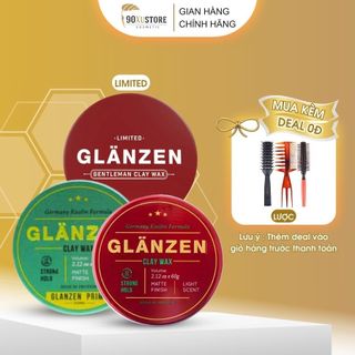 Sáp vuốt tóc nam Glanzen phân phối chính hãng 60g tạo kiểu cực chất không bóng giữ nếp 24h