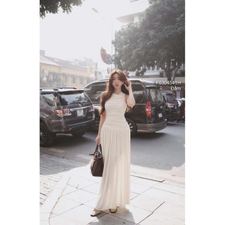 Đầm maxi sát nách dáng dài nhún sang trọng VIENS STORE