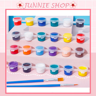 Vỉ màu nước acrylic kèm cọ, bộ dây màu nước 6 màu, 12 màu sắc nét, khay pha màu, cọ vẽ tô tượng
