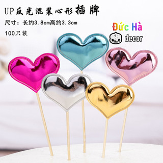 Trang trí bánh sinh nhật, bánh kem cho bé trai bé gái - SET CẮM 7 SAO - 7 TIM NHŨ